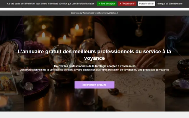Page d’accueil de Voyancemax